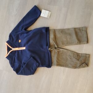 Carter's 2 Piece Outfit Toddler Boy Fleece Corduroy Size 24 Months